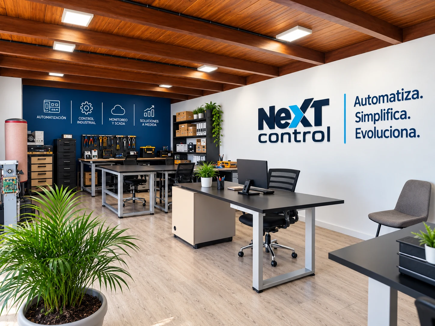 Área de trabajo y automatización de Next Control Tech